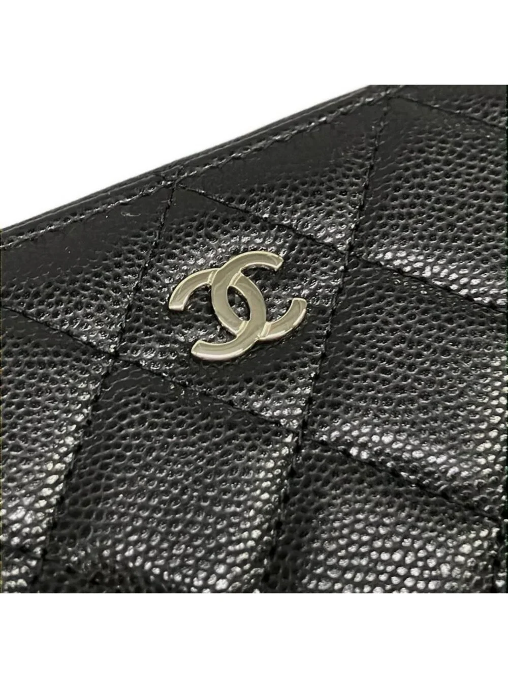 Chanel Wallet Quilted Classic Long Zip Black Champagne Gold Zip Around